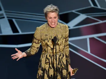 Frances McDormand durante su discurso de agradecimiento Frances McDormand durante su discurso de agradecimiento