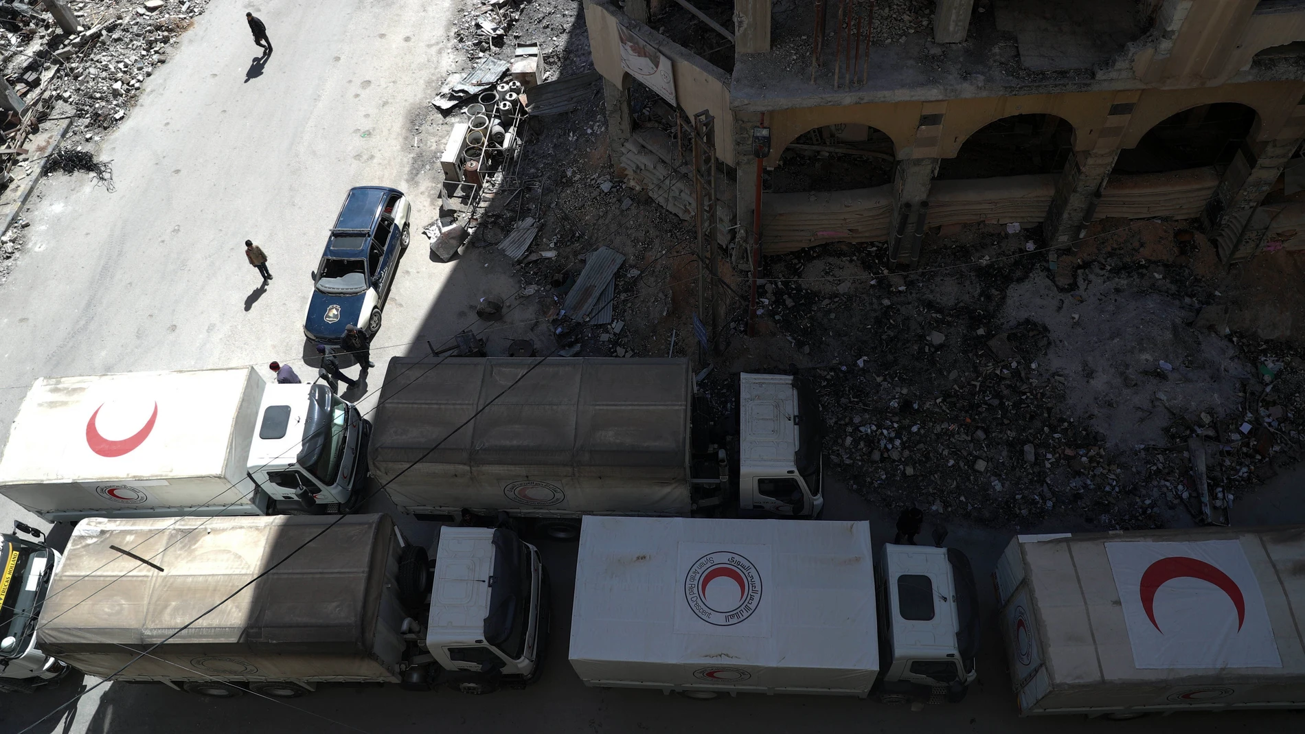 El convoy humanitario ha logrado repartir la ayuda en Guta, según el CICR El convoy humanitario ha logrado repartir la ayuda en Guta, según el CICR