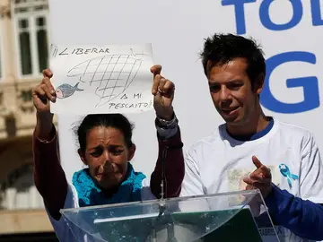Patricia Ramírez y Ángel Cruz, los padres de Gabriel, el menor desaparecido en Níjar, durante la concentración en Almería Patricia Ramírez y Ángel Cruz, los padres de Gabriel, el menor desaparecido en Níjar, durante la concentración en Almería
