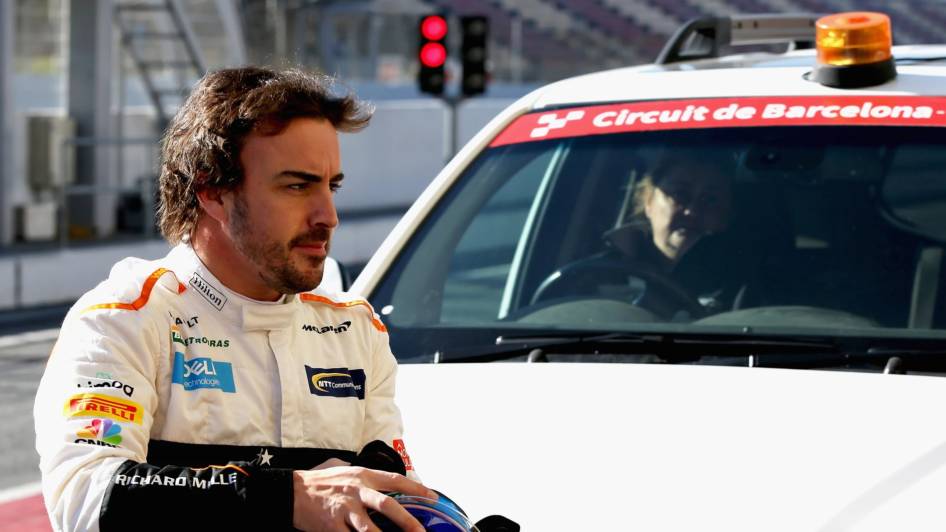 Fernando Alonso, en Montmeló durante los test de pretemporada