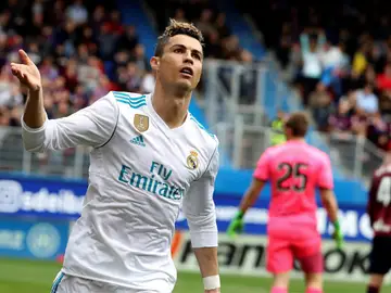 Cristiano Ronaldo celebra el 0-1 en Ipurúa Cristiano Ronaldo celebra el 0-1 en Ipurúa
