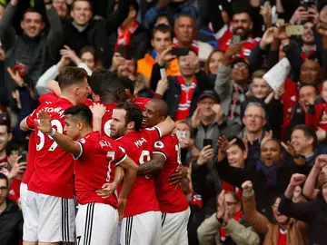 El Manchester United celebrando un gol El Manchester United celebrando un gol