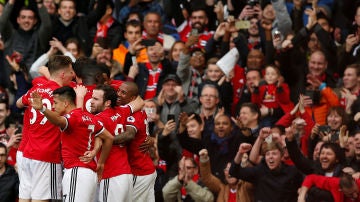 El Manchester United celebrando un gol