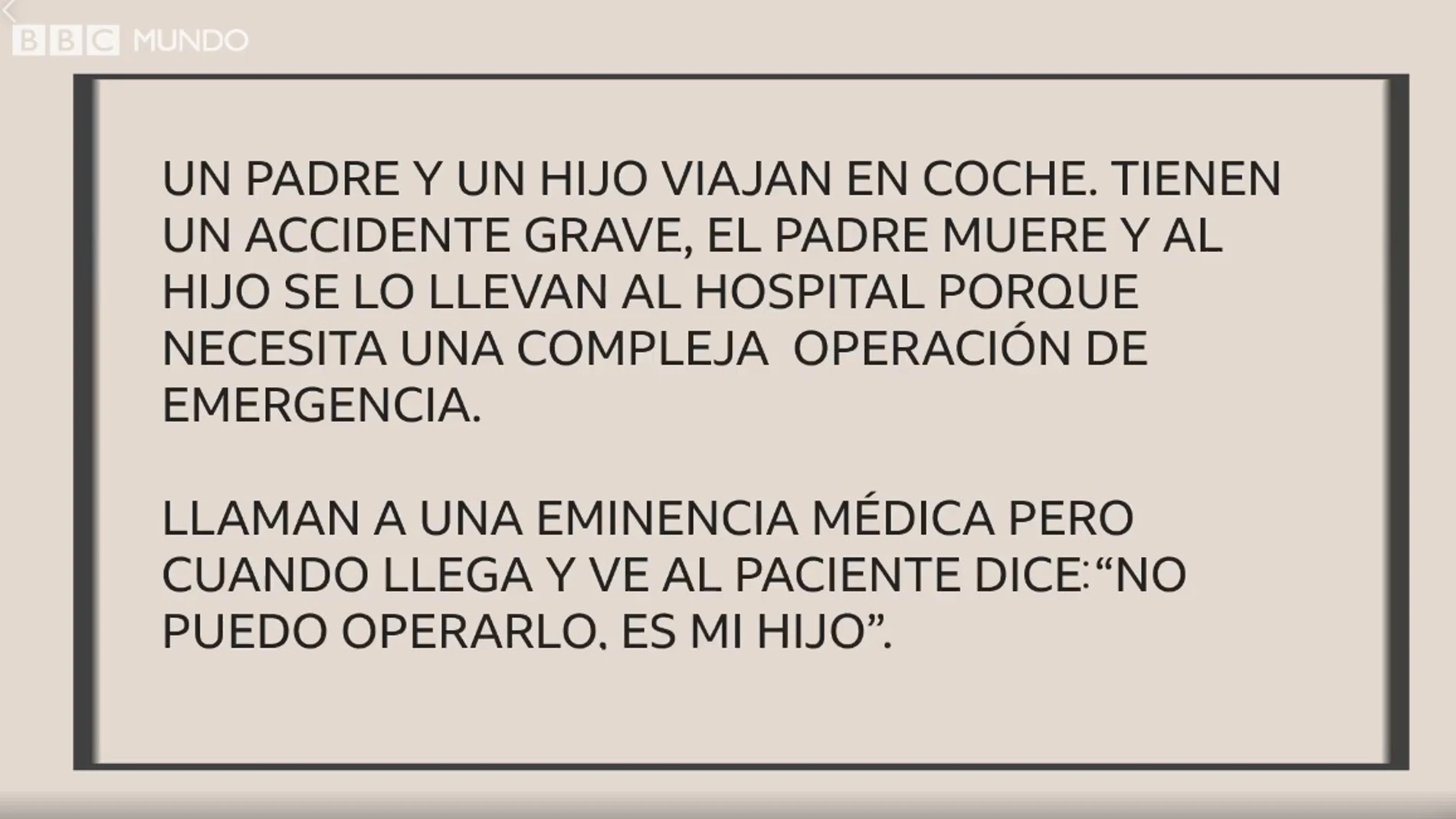 Acertijo de un padre, un hijo y una eminencia médica Acertijo de un padre, un hijo y una eminencia médica