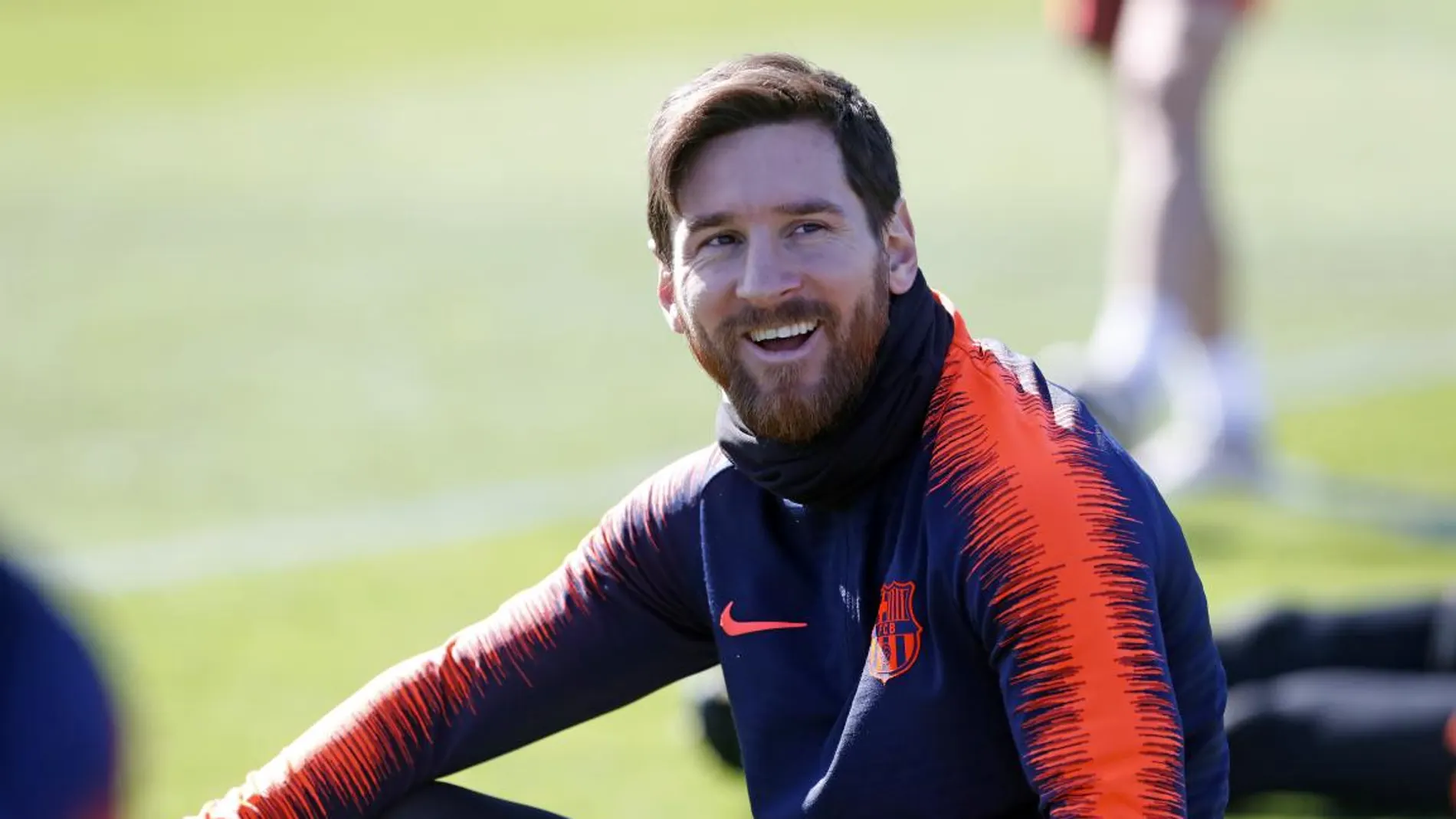 Messi, sonriente Messi, sonriente