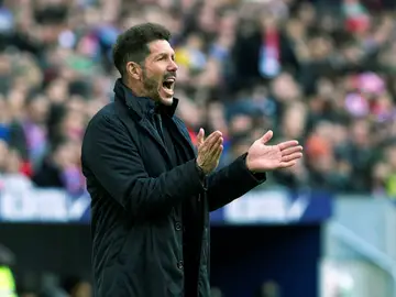 Simeone, durante un partido Simeone, durante un partido