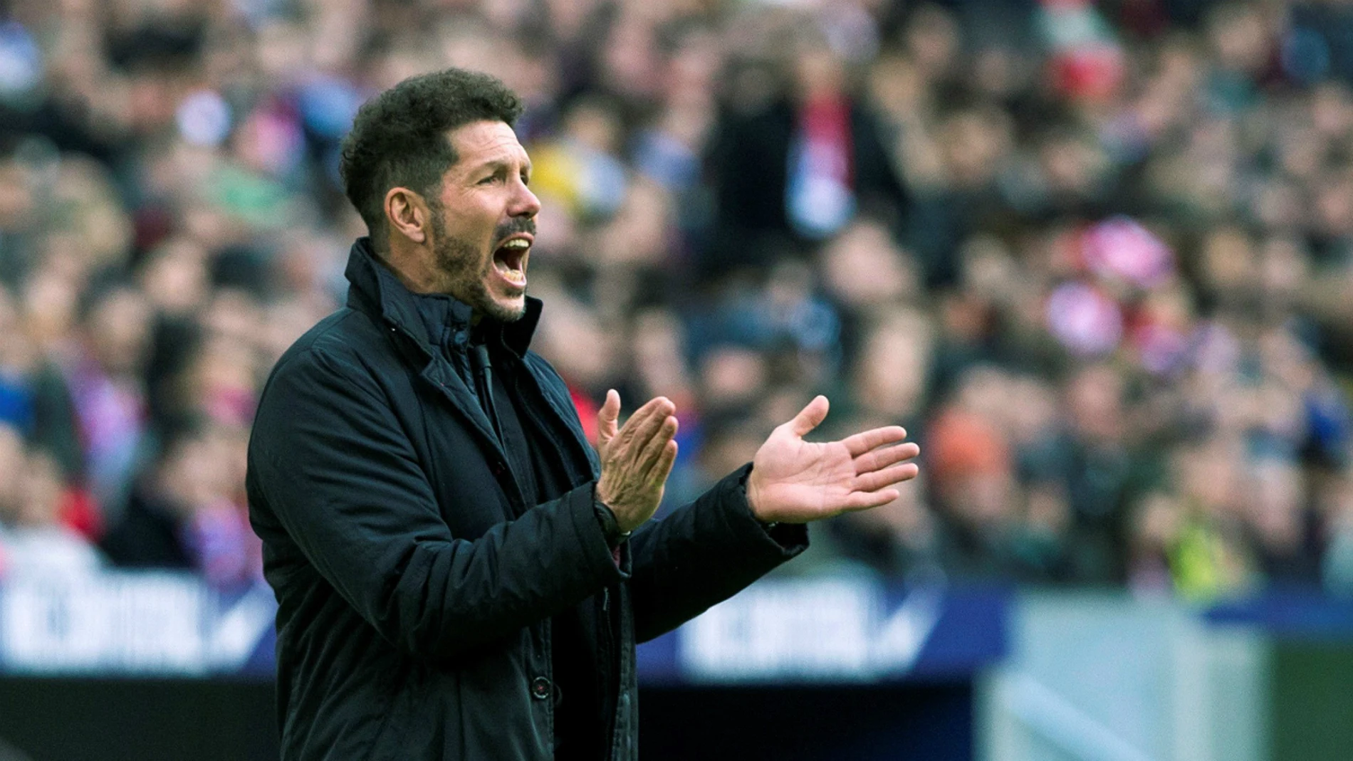 Simeone, durante un partido Simeone, durante un partido