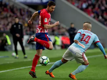 Gabi durante el encuentro con el Celta Gabi durante el encuentro con el Celta