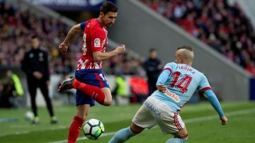 Gabi durante el encuentro con el Celta