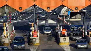 Vista de un peaje en una autopista Vista de un peaje en una autopista