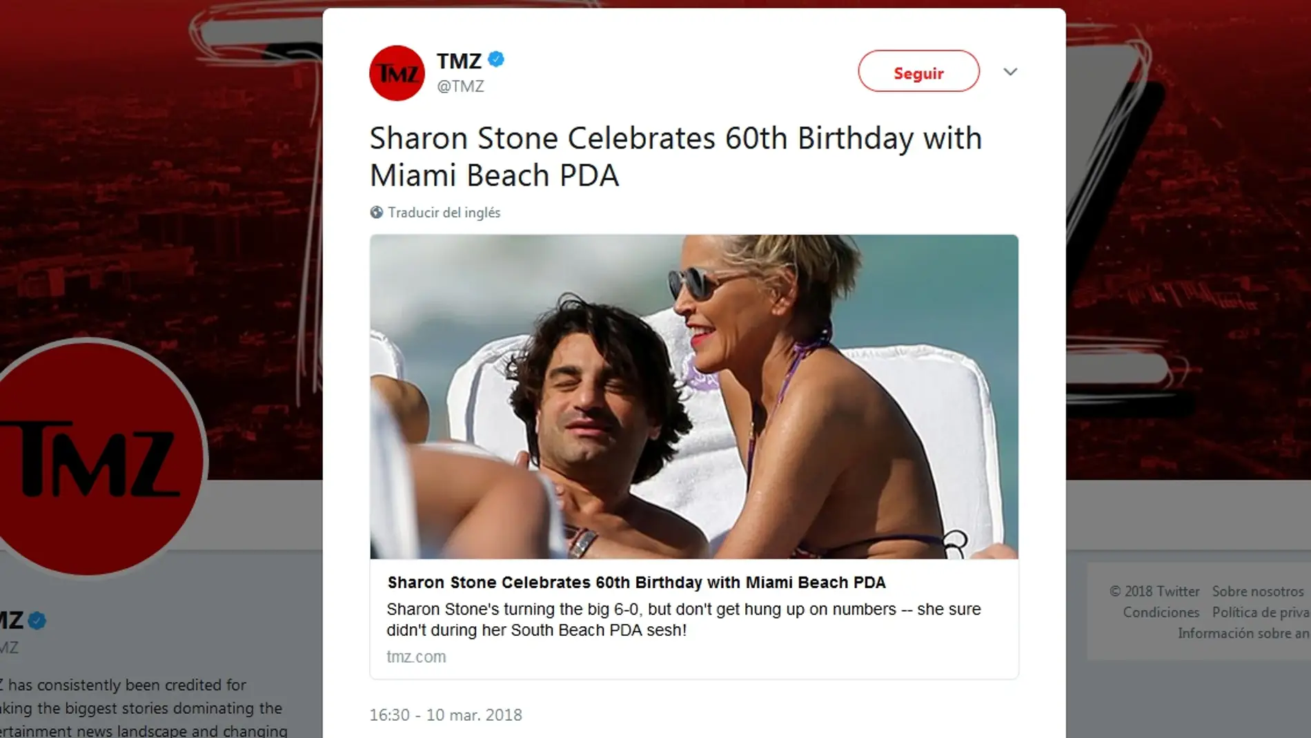 Sharon Stone celebra su 60 cumpleaños