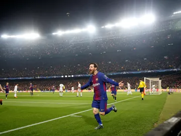 Messi celebra su primer gol contra el Chelsea Messi celebra su primer gol contra el Chelsea