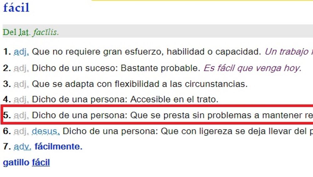 La RAE modifica la quinta acepción de la palabra 'fácil'