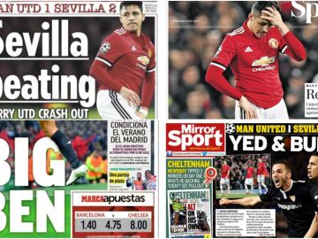 Así recoge la prensa la eliminación del United a manos del Sevilla