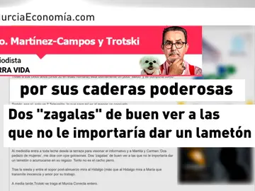 Polémica por el artículo machista de un directivo de una televisión en Murcia hacia las presentadoras Polémica por el artículo machista de un directivo de una televisión en Murcia hacia las presentadoras