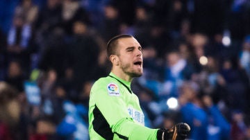 Pau López, durante un partido con el Espanyol