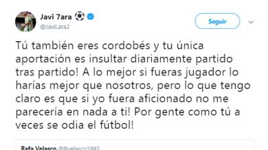 La contundente respuesta de Javi Lara a un aficionado: 