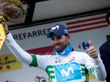 Alejandro Valverde, en el podio de la Volta a Cataluña Alejandro Valverde, en el podio de la Volta a Cataluña
