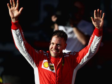 Sebastian Vettel festeja una victoria