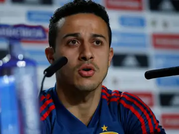 Thiago Alcántara, en rueda de prensa Thiago Alcántara, en rueda de prensa