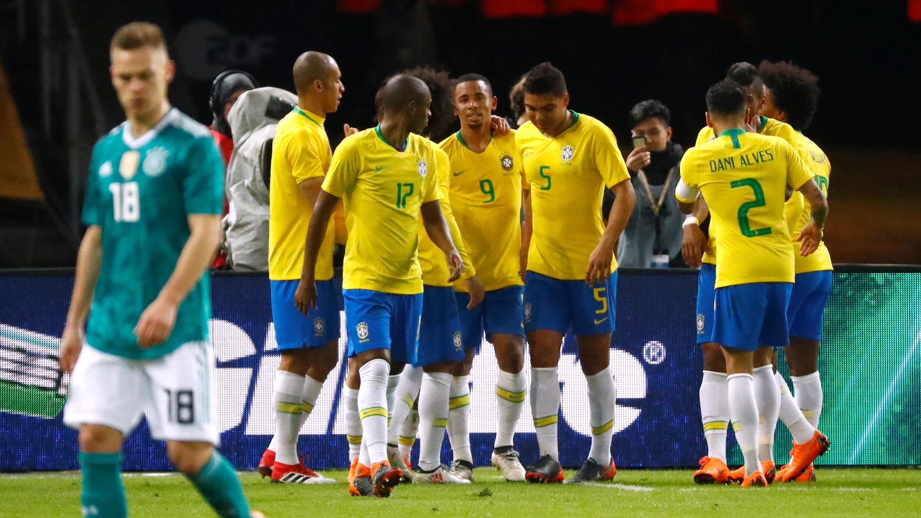Gabriel Jesus celebra su gol ante Alemania Gabriel Jesus celebra su gol ante Alemania