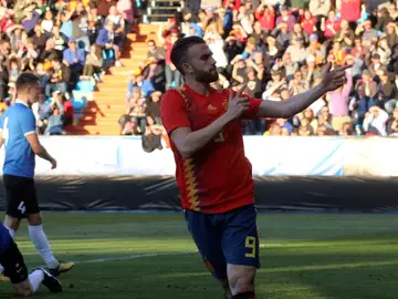 Borja Mayoral celebra un gol ante Estonia Borja Mayoral celebra un gol ante Estonia