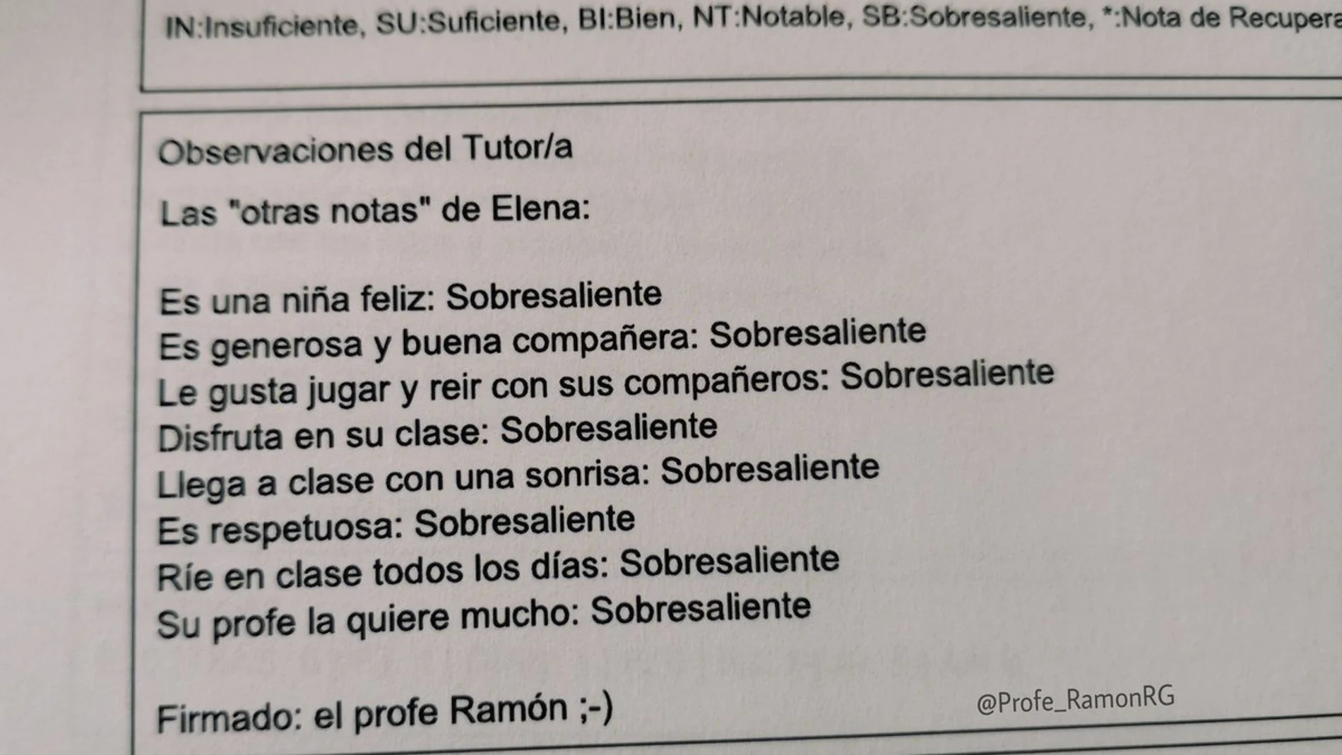 Las "otras notas" del profe Ramón Las "otras notas" del profe Ramón