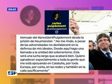 Mensaje de Puigdemont en Instagram Mensaje de Puigdemont en Instagram