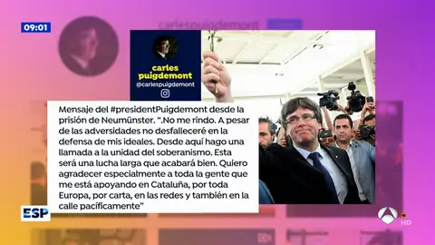 Mensaje de Puigdemont en Instagram Mensaje de Puigdemont en Instagram