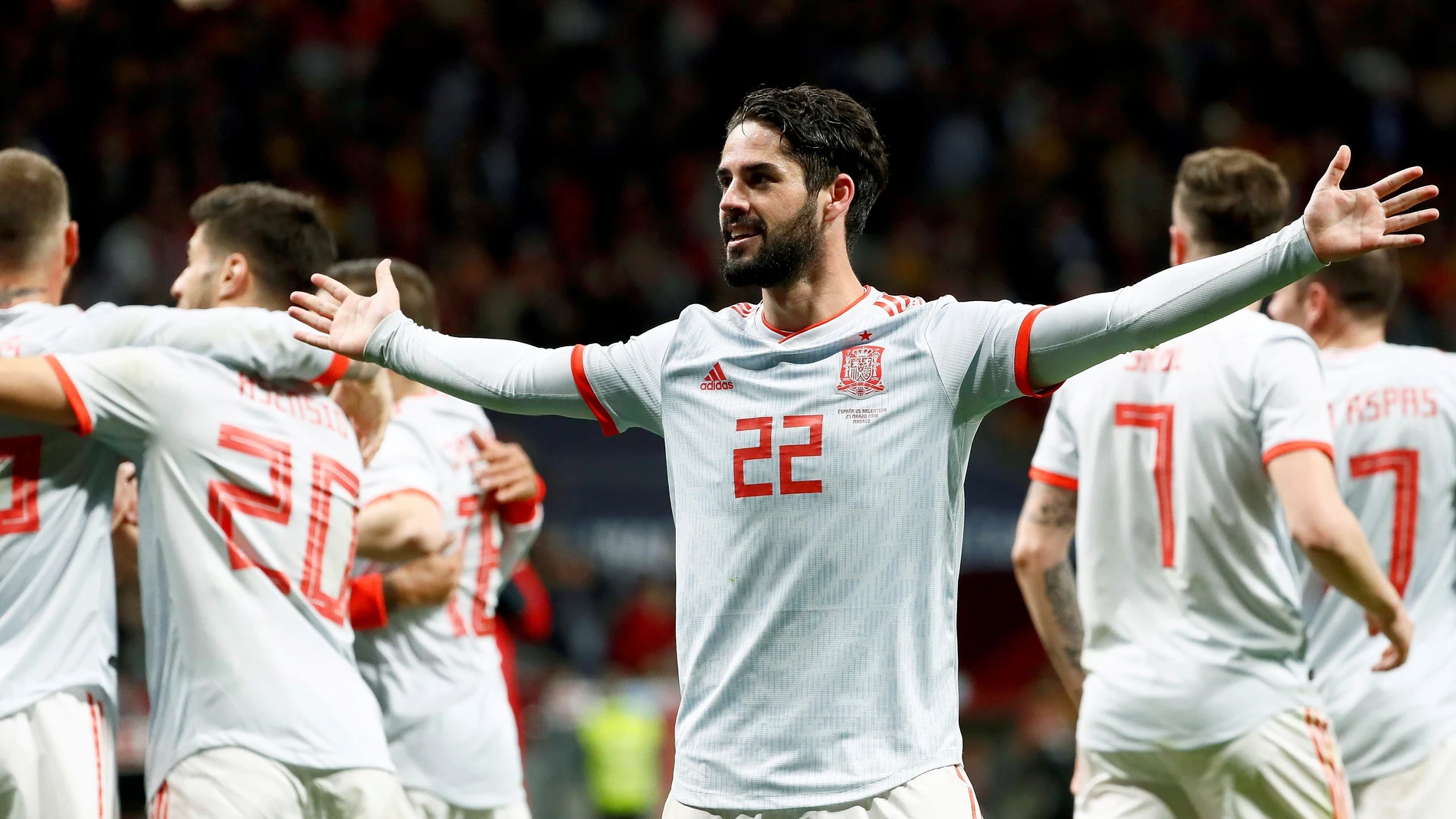 Isco Alarcón celebra un gol ante Argentina Isco Alarcón celebra un gol ante Argentina
