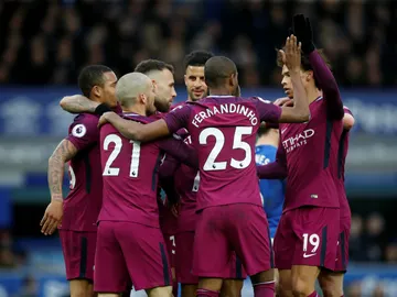 El Manchester City celebra un gol El Manchester City celebra un gol