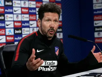 Simeone, en sala de prensa Simeone, en sala de prensa