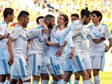 El Real Madrid celebra un gol El Real Madrid celebra un gol