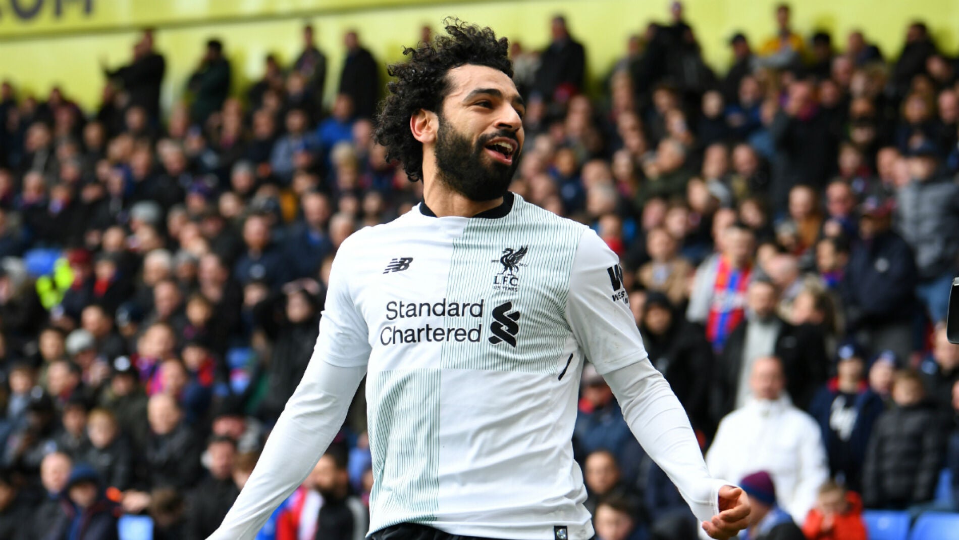 Salah celebra un gol