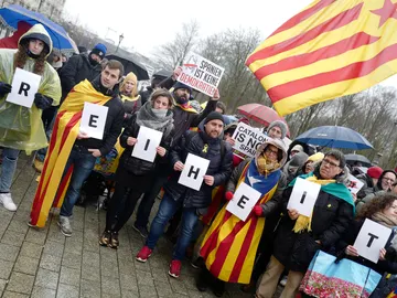 Manifestación por Puigdemont en Berlín Manifestación por Puigdemont en Berlín