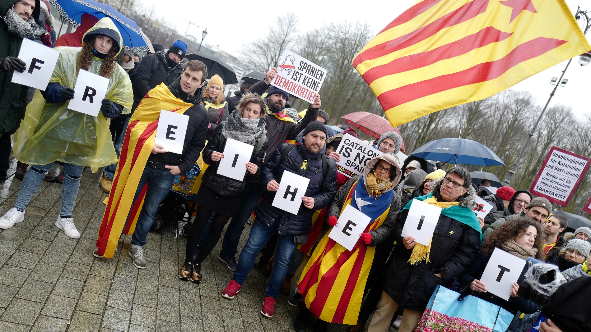 Manifestación por Puigdemont en Berlín Manifestación por Puigdemont en Berlín