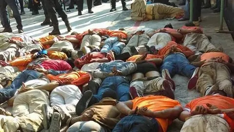 Imagen del motín en una cárcel de Veracruz Imagen del motín en una cárcel de Veracruz