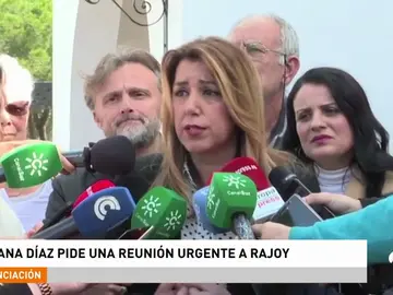 Susana Díaz pide una reunión urgente con Mariano Rajoy para abordar el acuerdo del Parlamento andaluz sobre financiación autonómica Susana Díaz pide una reunión urgente con Mariano Rajoy para abordar el acuerdo del Parlamento andaluz sobre financiación autonómica