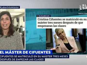 La periodista Raquel Ejerique: "Cifuentes se incorpora con el curso prácticamente a la mitad, habían pasado ya tres meses" La periodista Raquel Ejerique: "Cifuentes se incorpora con el curso prácticamente a la mitad, habían pasado ya tres meses"