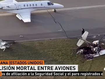 Colisión entre dos avionetas Colisión entre dos avionetas