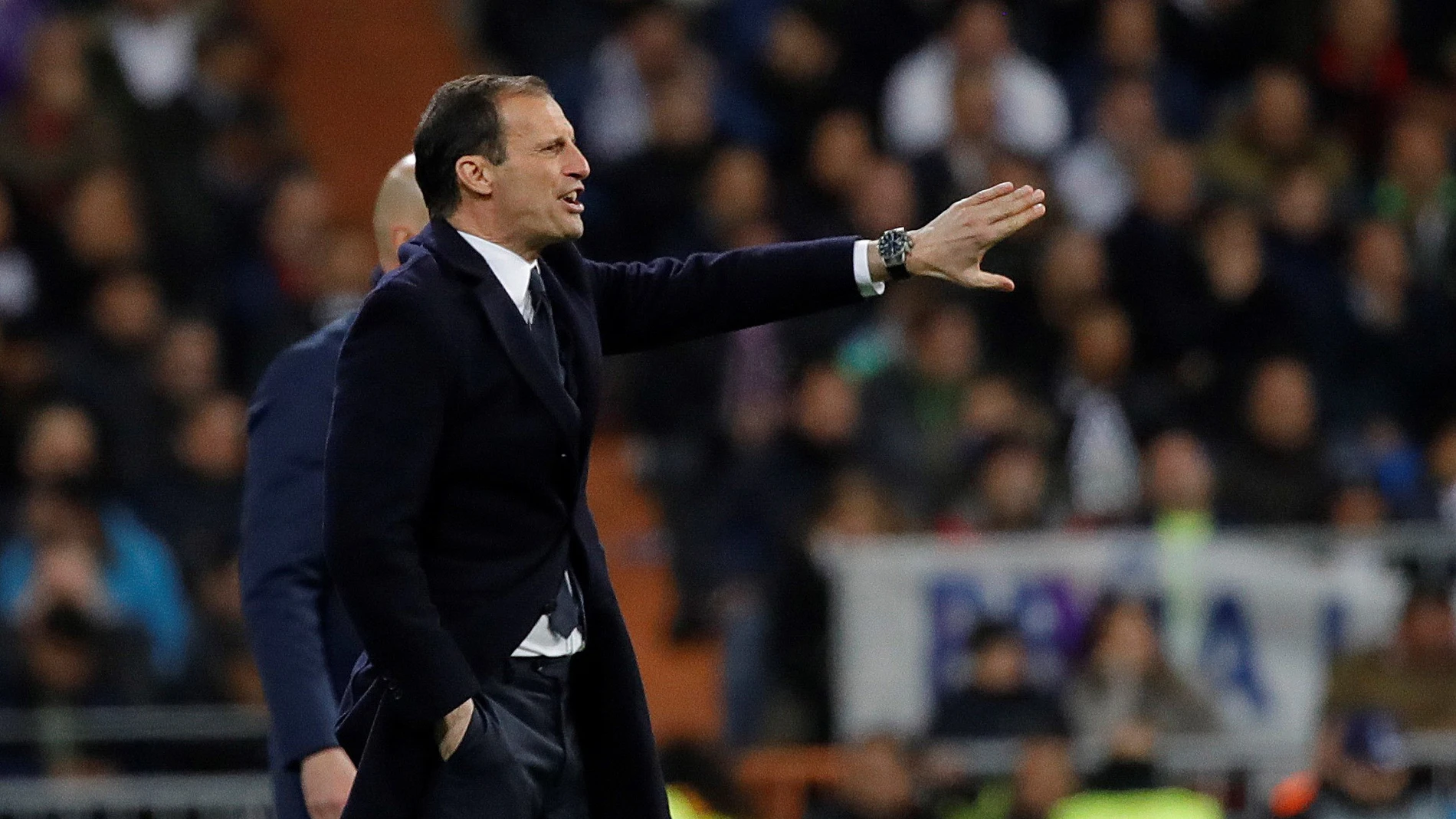 Allegri, durante el partido ante el Real Madrid