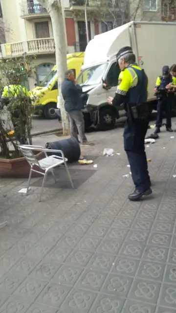 Atropello accidental de un camión sin frenos en Barcelona