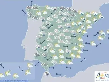 Mapa significativo facilitado por la AEMET Mapa significativo facilitado por la AEMET