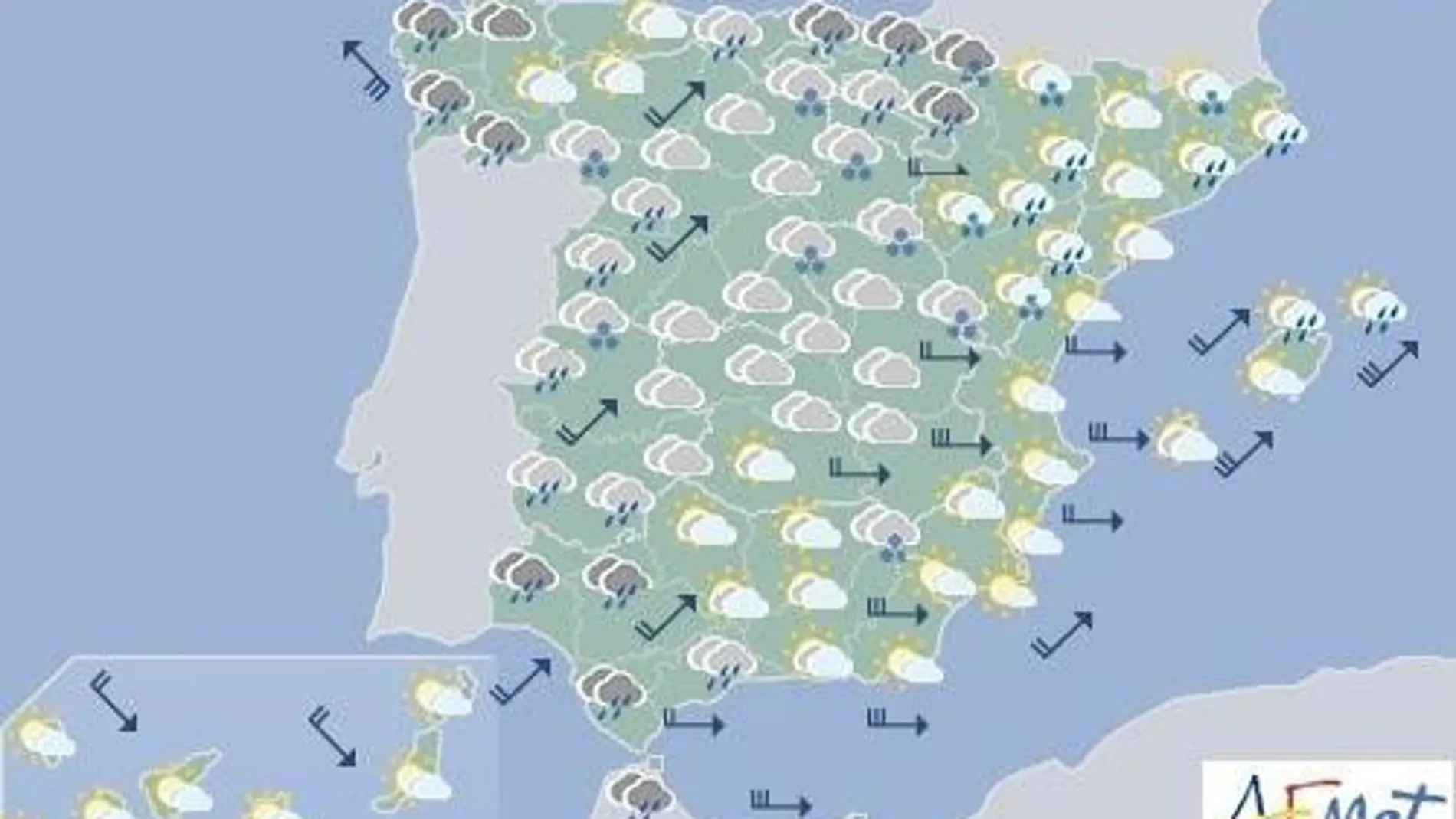 Mapa significativo facilitado por la AEMET Mapa significativo facilitado por la AEMET