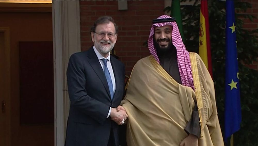 Mariano Rajoy recibe al príncipe heredero saudí en su visita a España