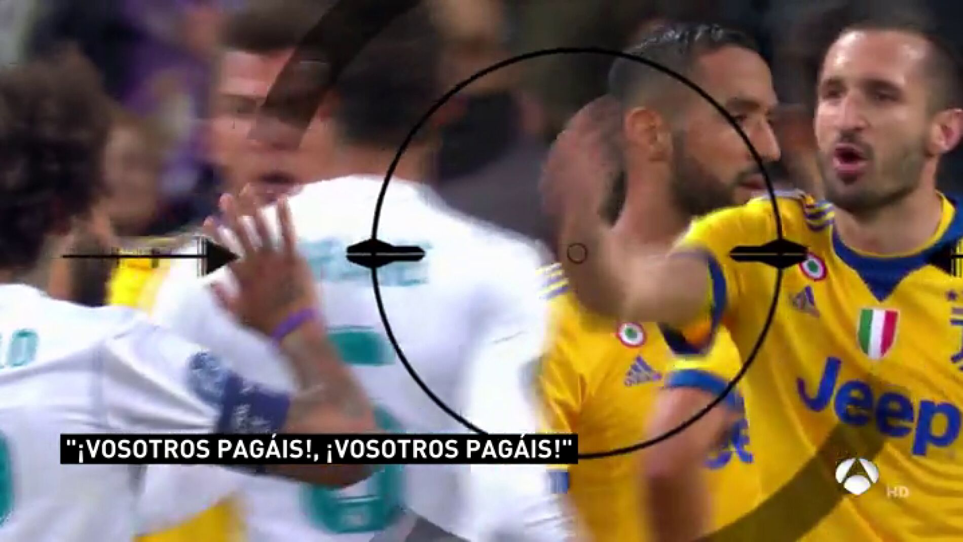 "&iexcl;Hab&eacute;is pagado!": Chiellini perdi&oacute; los papeles con el penalti a Lucas V&aacute;zquez