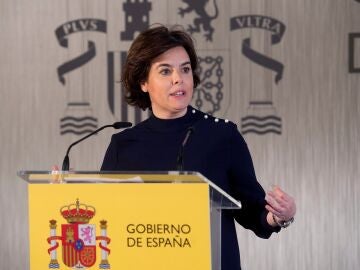 La vicepresidenta del Gobierno Soraya Sáenz de Santamaría, en un acto el pasado martes en Santander