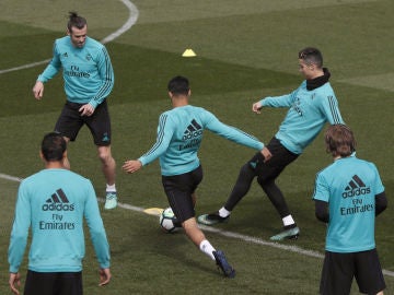 Ronaldo y Bale, en un entrenamiento del Real Madrid
