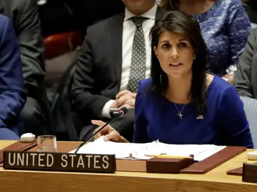La embajadora de EEUU en la ONU, Nikki Haley La embajadora de EEUU en la ONU, Nikki Haley