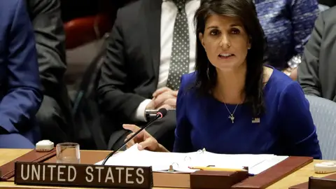 La embajadora de EEUU en la ONU, Nikki Haley La embajadora de EEUU en la ONU, Nikki Haley